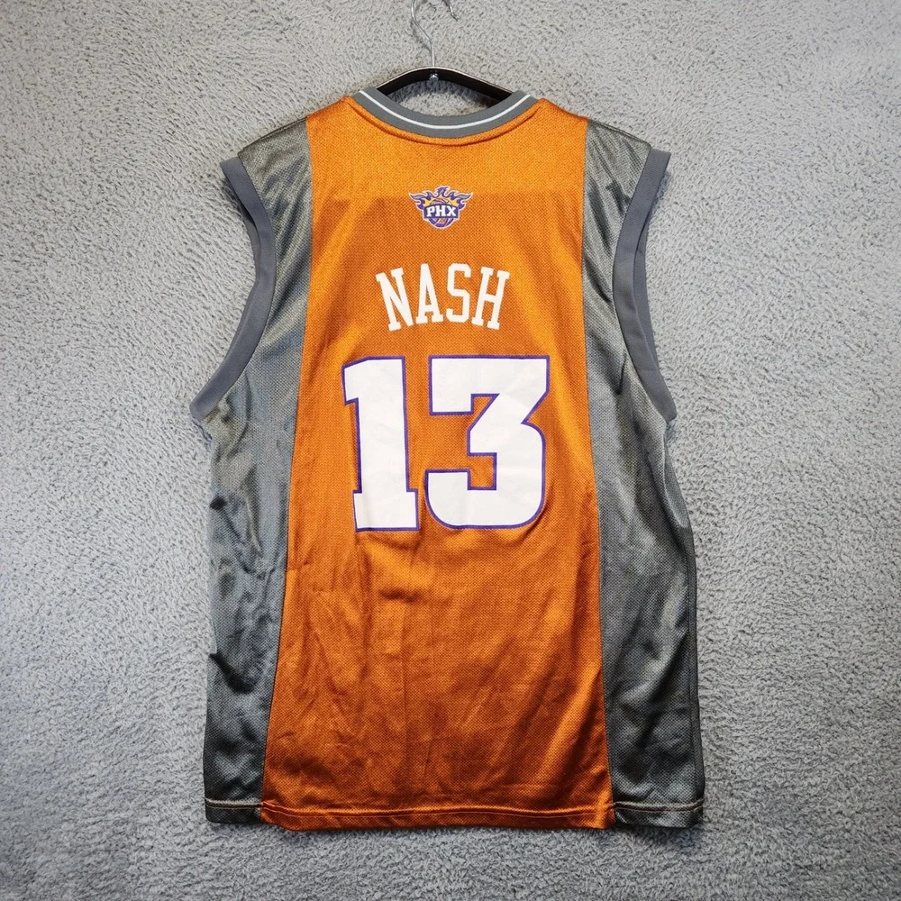 Vintage Steve Nash Phoenix Suns Adidas Basketball Jersey Size L #13 100% Nylon‎